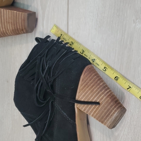 Steve Madden Women Cian Fringe Ankle Heels Booties shoes sz 9.5M - Picture 9 of 11
